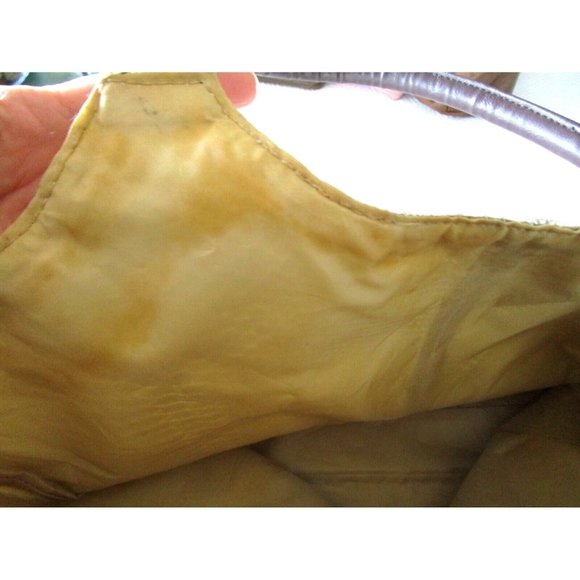 Neiman Marcus Tote-Large Shiny Gold Metallic Faux Snake Skin-Carry All Purse Bag - Picture 13 of 16